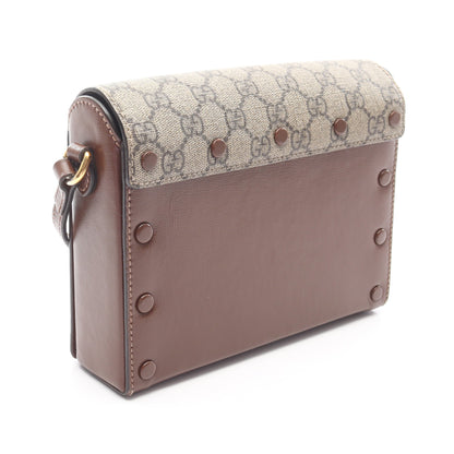 GGスプリーム バレンタイン限定 ショルダーバッグ PVC レザー ベージュ ブラウン レッド グッチ バッグ GUCCI