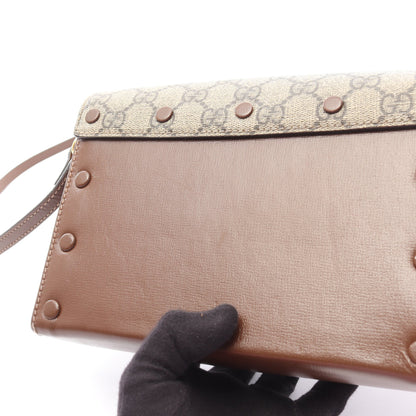 GGスプリーム バレンタイン限定 ショルダーバッグ PVC レザー ベージュ ブラウン レッド グッチ バッグ GUCCI