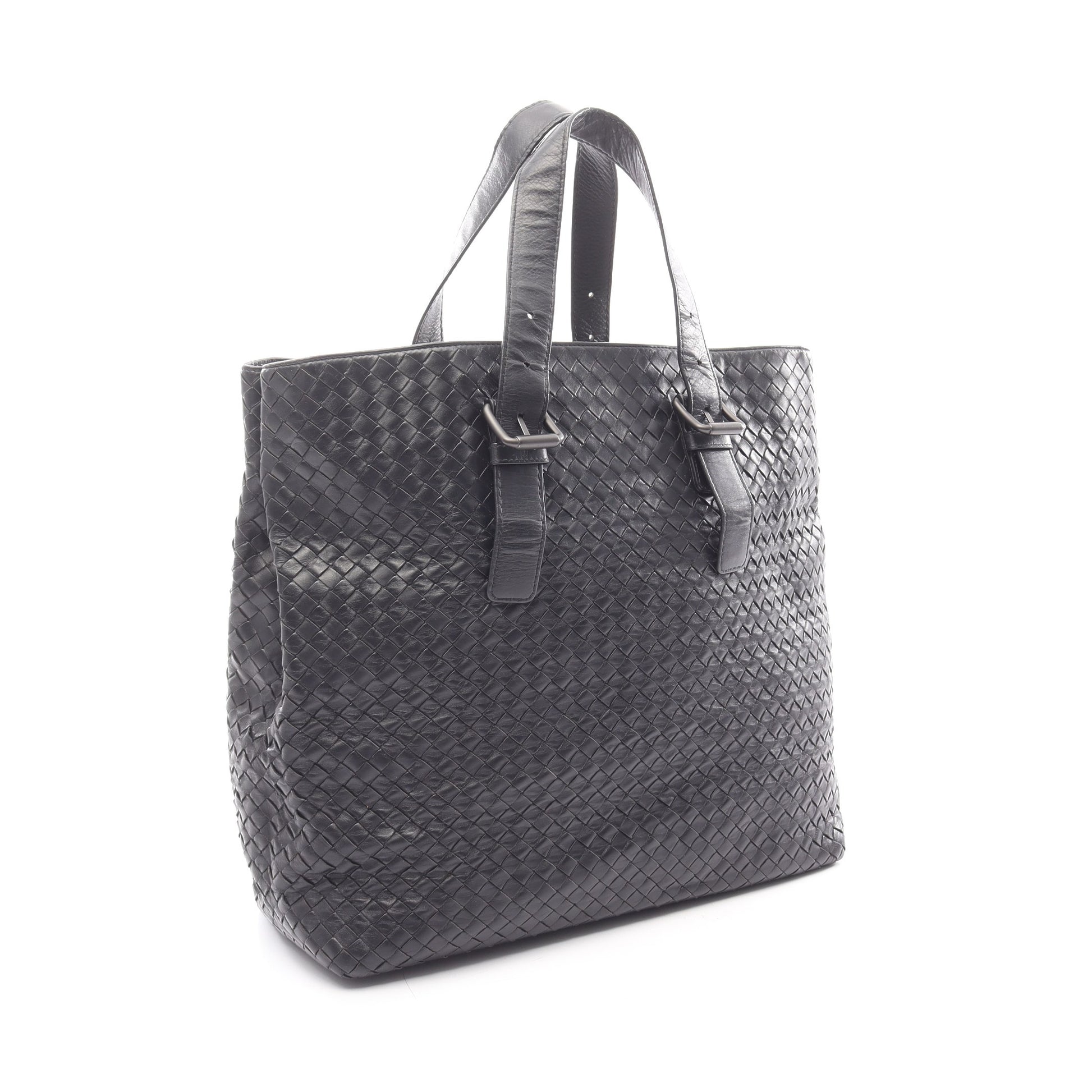 イントレチャート ハンドバッグ トートバッグ レザー ブラック ボッテガヴェネタ バッグ BOTTEGA VENETA