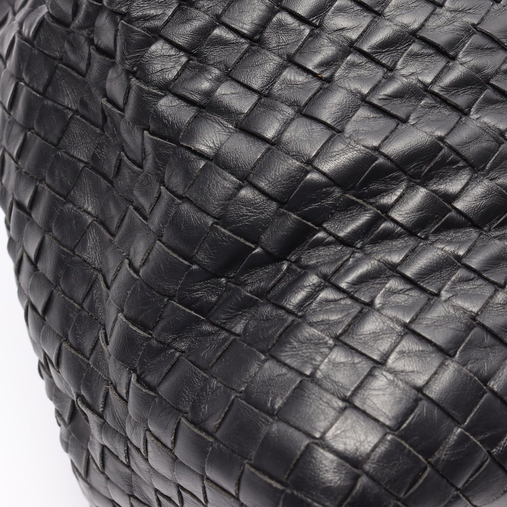 イントレチャート ハンドバッグ トートバッグ レザー ブラック ボッテガヴェネタ バッグ BOTTEGA VENETA