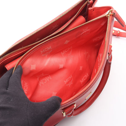 ハンドバッグ トートバッグ レザー ピンクレッド 2WAY エムシーエム