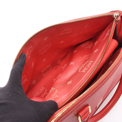 ハンドバッグ トートバッグ レザー ピンクレッド 2WAY エムシーエム