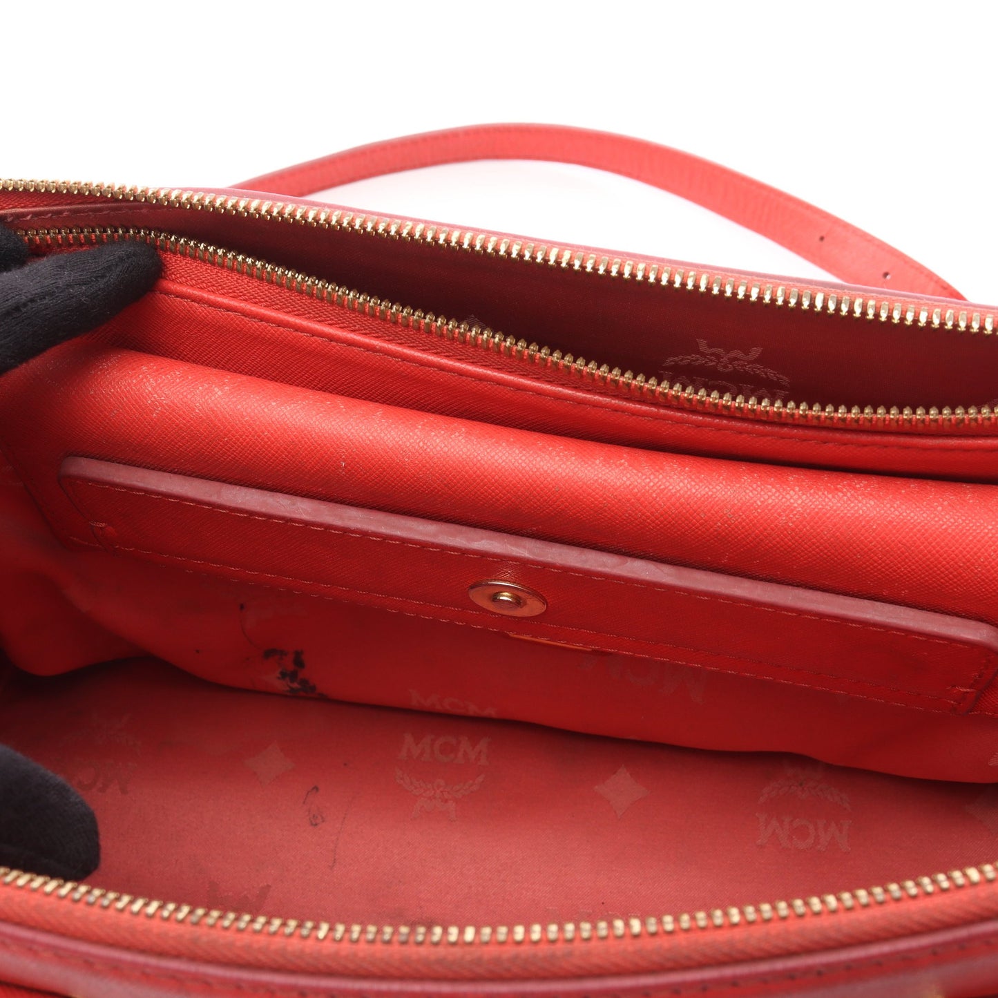 ハンドバッグ トートバッグ レザー ピンクレッド 2WAY エムシーエム