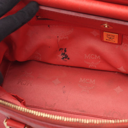 ハンドバッグ トートバッグ レザー ピンクレッド 2WAY エムシーエム