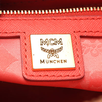 ハンドバッグ トートバッグ レザー ピンクレッド 2WAY エムシーエム