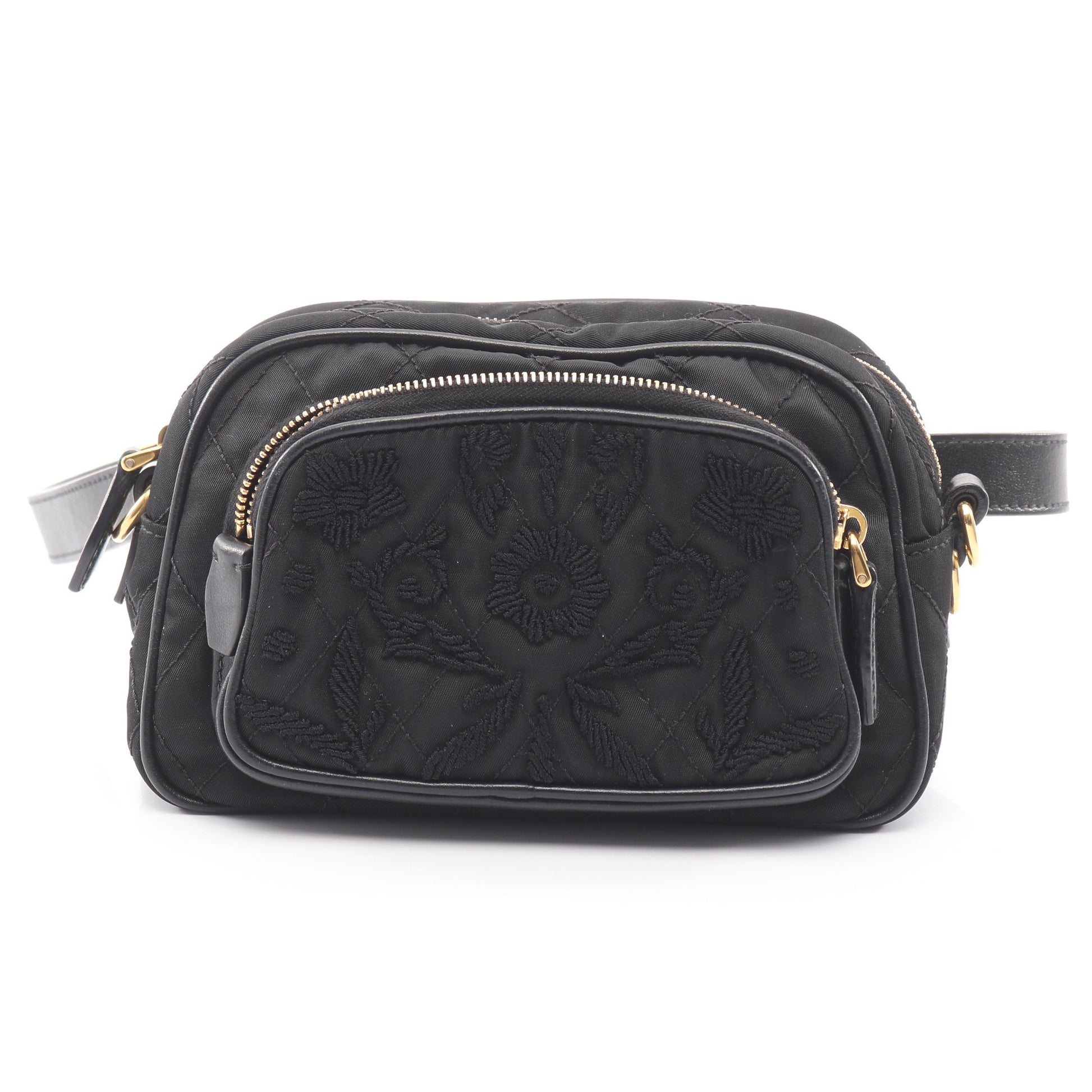 ウエストバッグ ボディバッグ ナイロン レザー ブラック プラダ バッグ PRADA