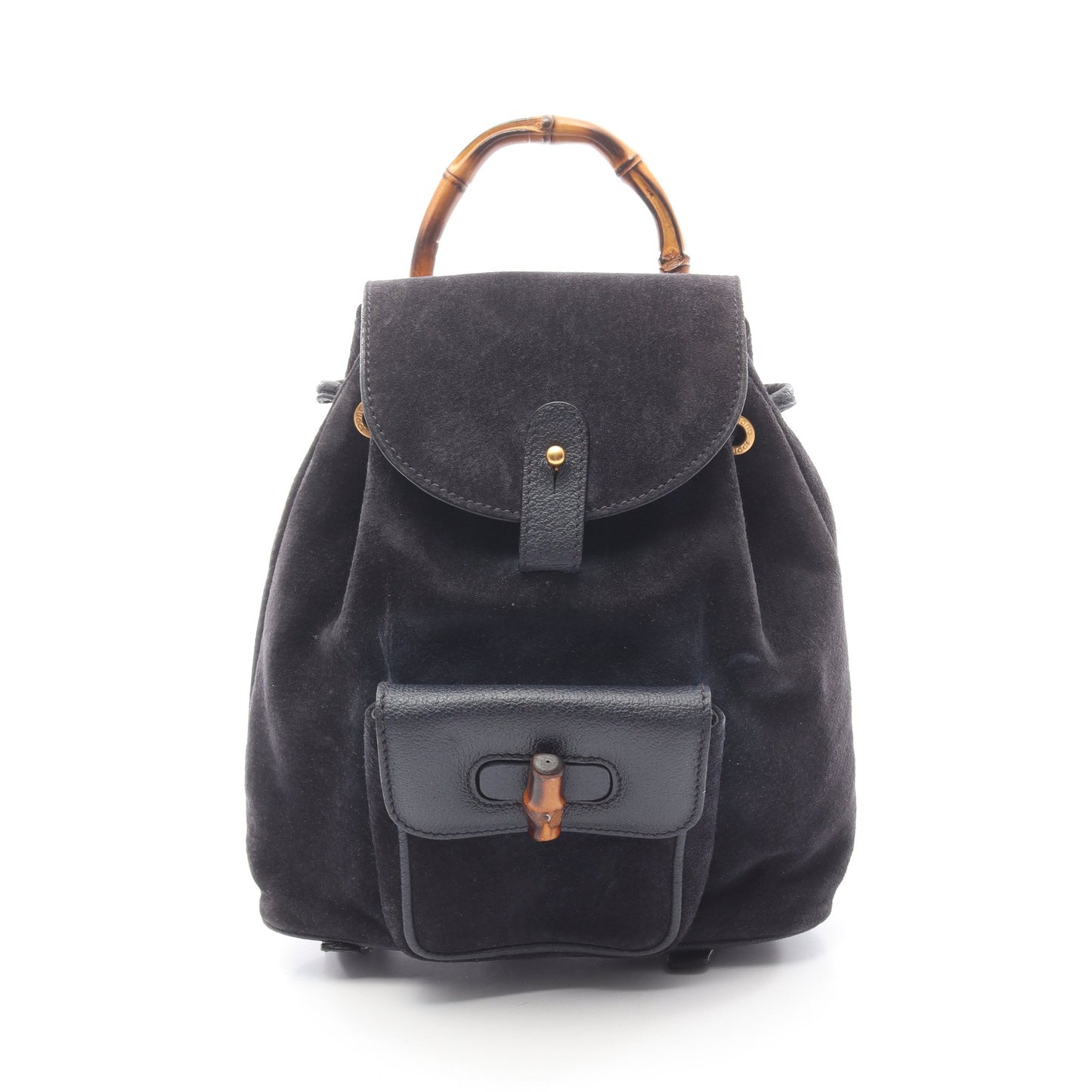 バンブー バックパック リュックサック スエード レザー ネイビー グッチ バッグ GUCCI
