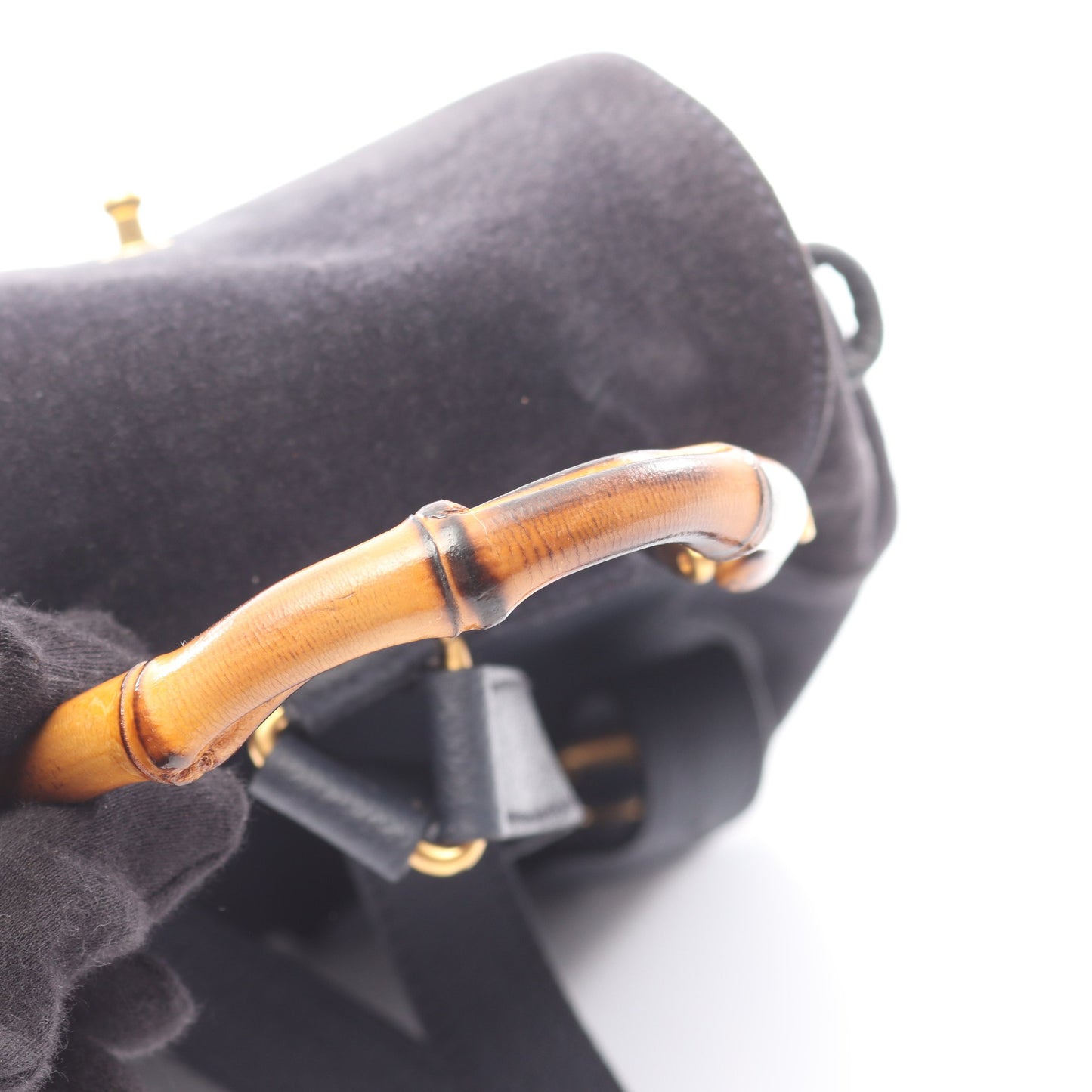 バンブー バックパック リュックサック スエード レザー ネイビー グッチ バッグ GUCCI