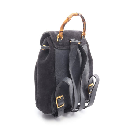 バンブー バックパック リュックサック スエード レザー ネイビー グッチ バッグ GUCCI