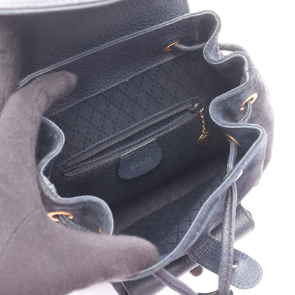 バンブー バックパック リュックサック スエード レザー ネイビー グッチ バッグ GUCCI