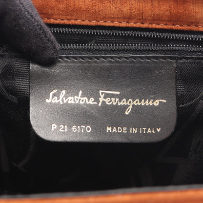 ガンチーニ ショルダーバッグ スエード ブラウン サルヴァトーレフェラガモ バッグ Salvatore Ferragamo