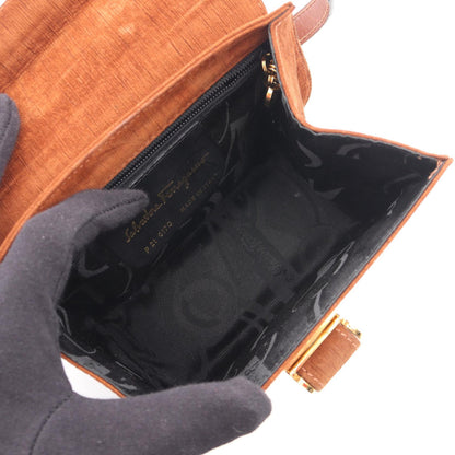 ガンチーニ ショルダーバッグ スエード ブラウン サルヴァトーレフェラガモ バッグ Salvatore Ferragamo