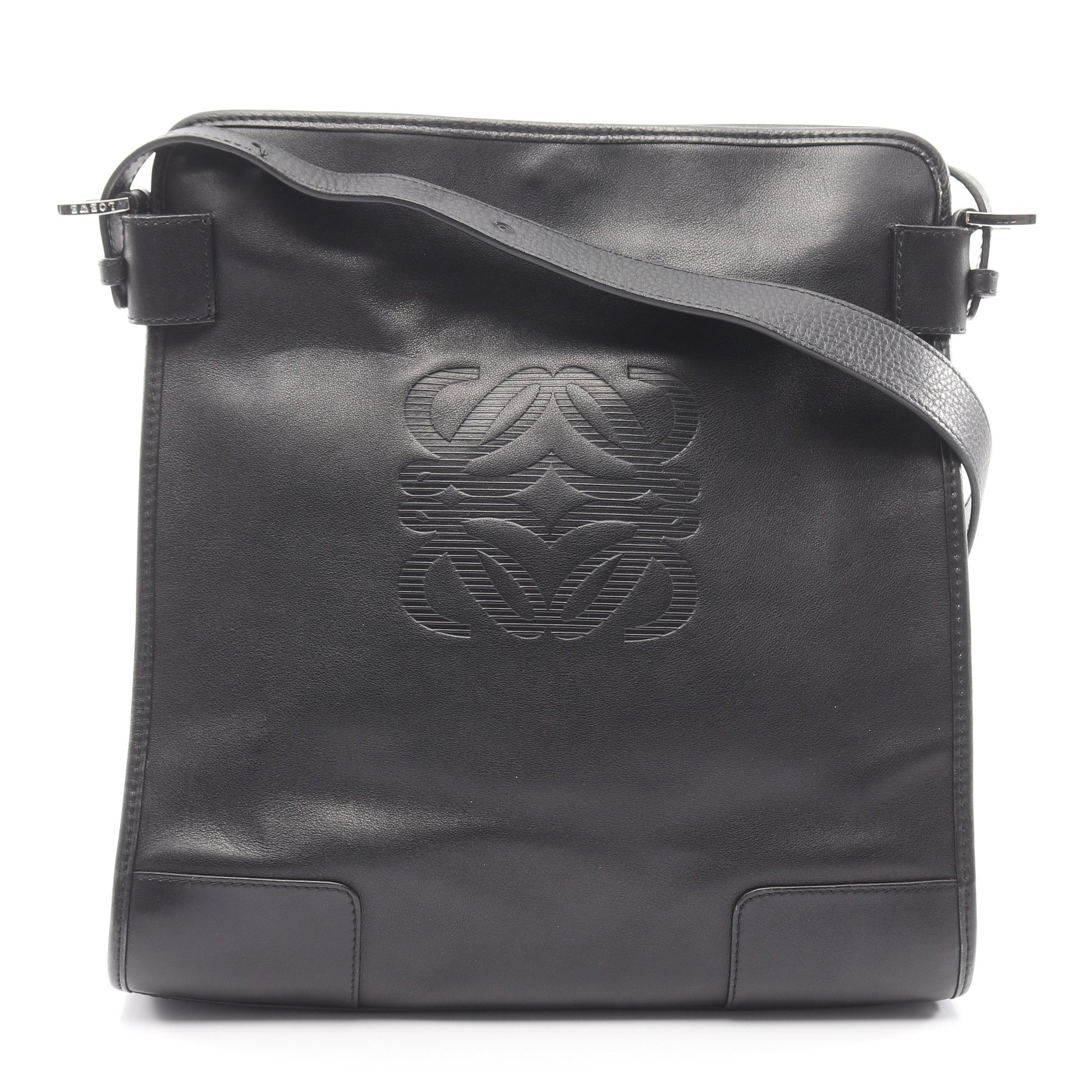 アナグラム ショルダーバッグ レザー ブラック ロエベ バッグ LOEWE