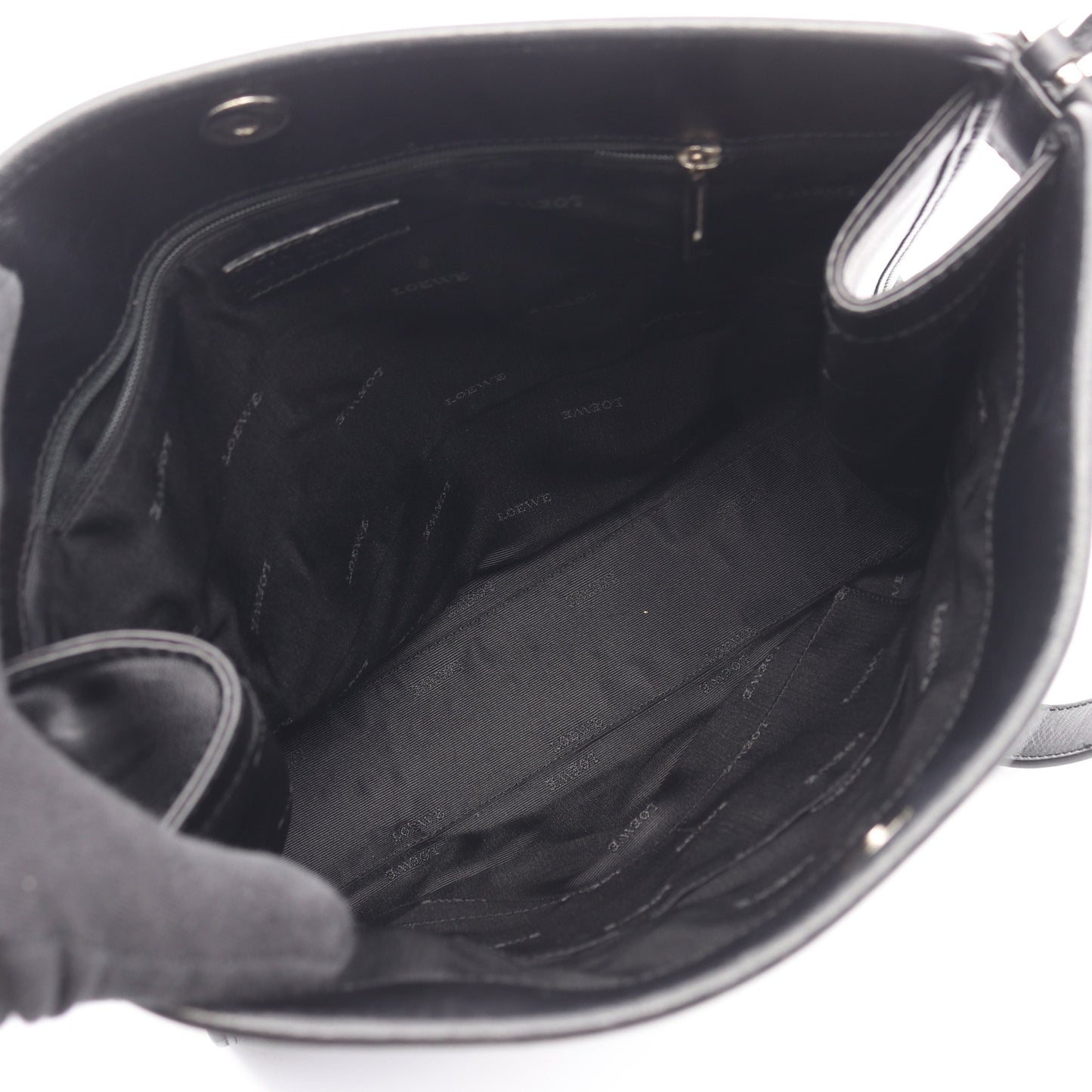アナグラム ショルダーバッグ レザー ブラック ロエベ バッグ LOEWE