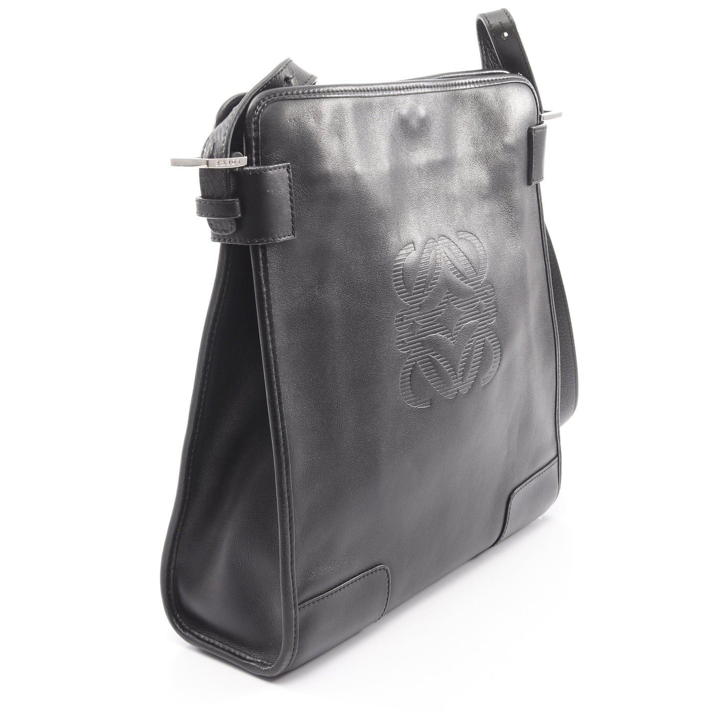 アナグラム ショルダーバッグ レザー ブラック ロエベ バッグ LOEWE