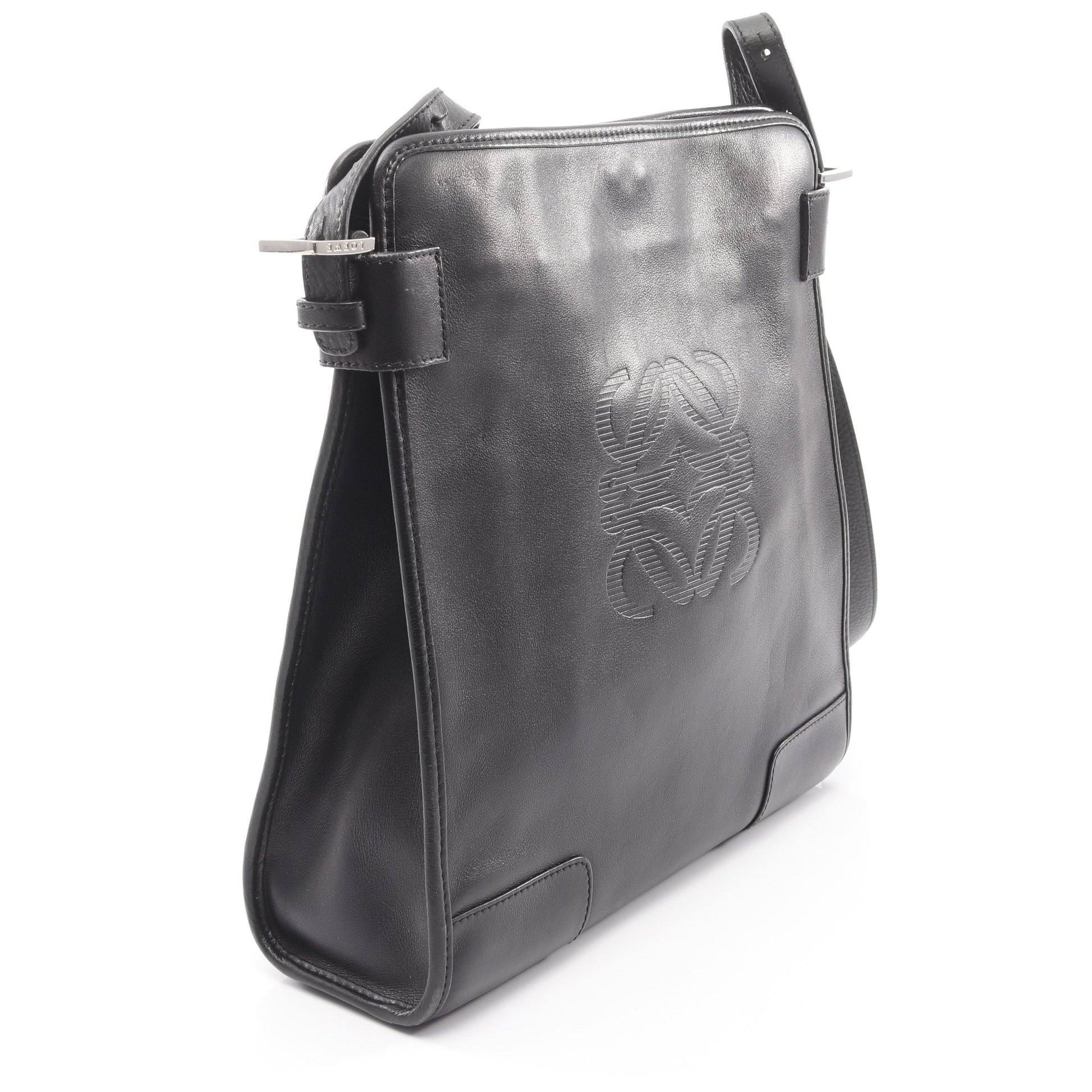 アナグラム ショルダーバッグ レザー ブラック ロエベ バッグ LOEWE