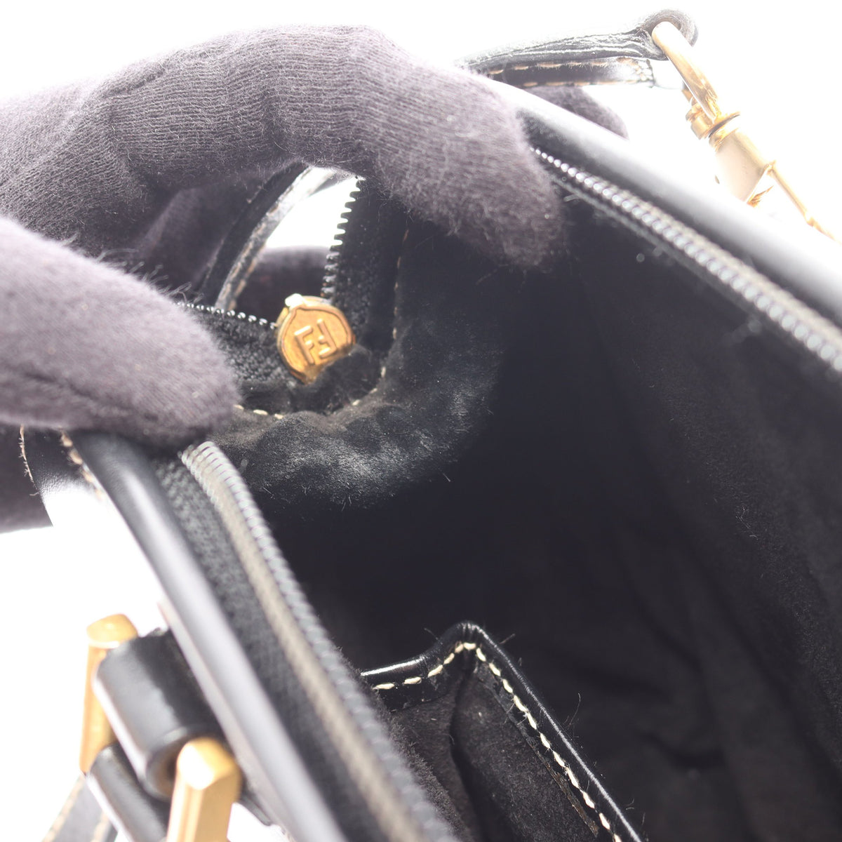 ハンドバッグ レザー ブラック 2WAY フェンディ バッグ FENDI