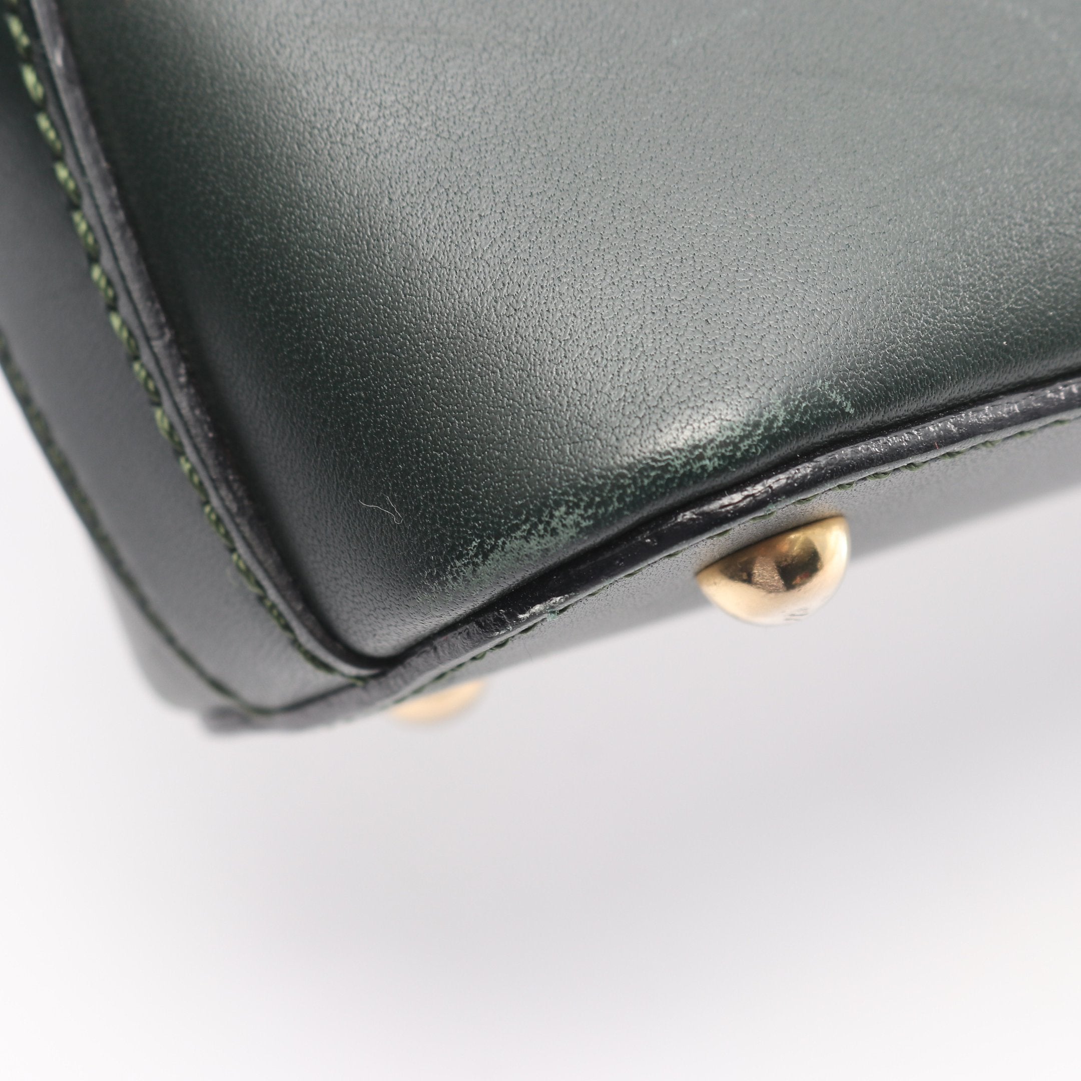 セリーヌ CELINE Cマカダム ショルダーバッグ バッグ キャンバス レザー レディース グリーン系 【中古】 Cマカダム ショルダーバッグ キャンバス レザー ダークグリーン