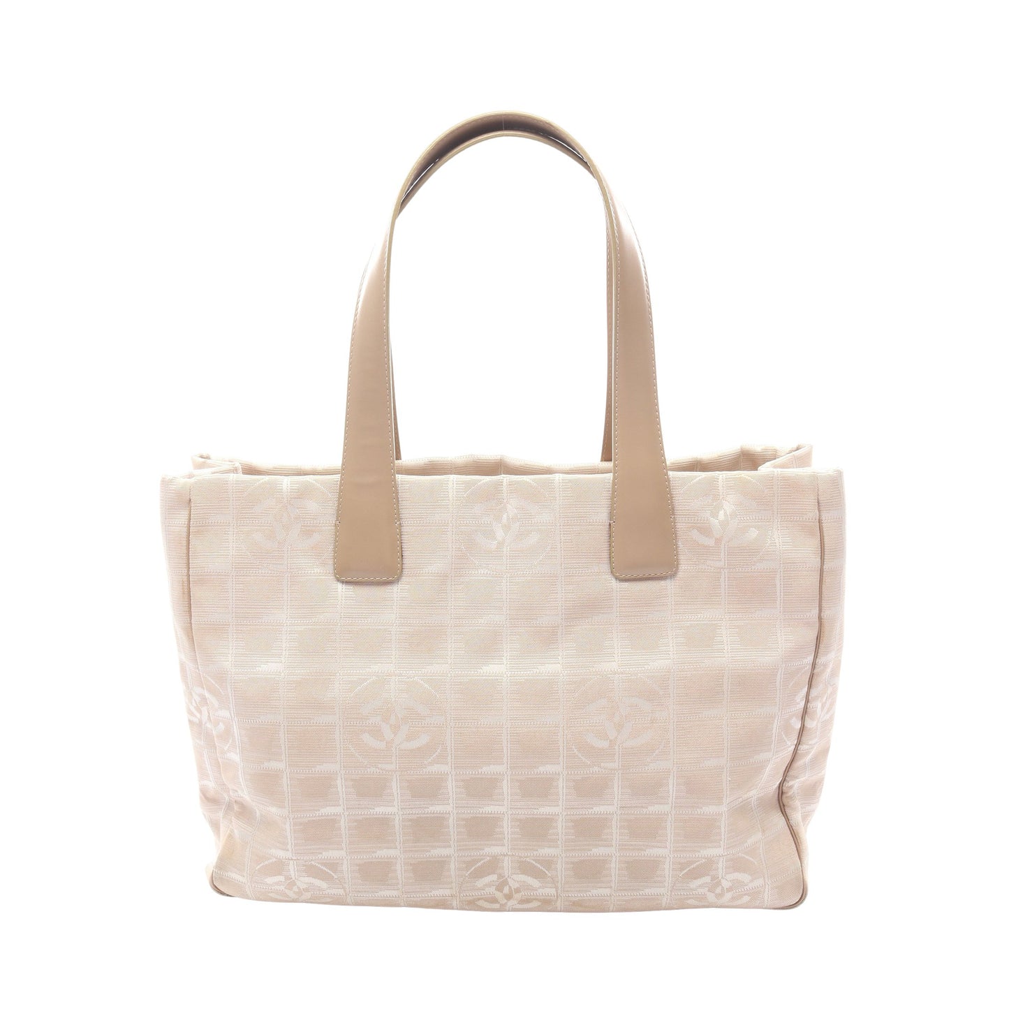 ニュートラベルラインMM ハンドバッグ トートバッグ ナイロンキャンバス レザー ベージュ ゴールド金具 シャネル バッグ CHANEL