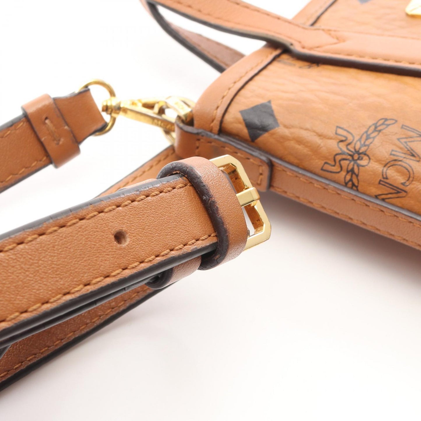 ヴィセトス ハンドバッグ PVC レザー ライトブラウン 2WAY エムシーエム バッグ MCM