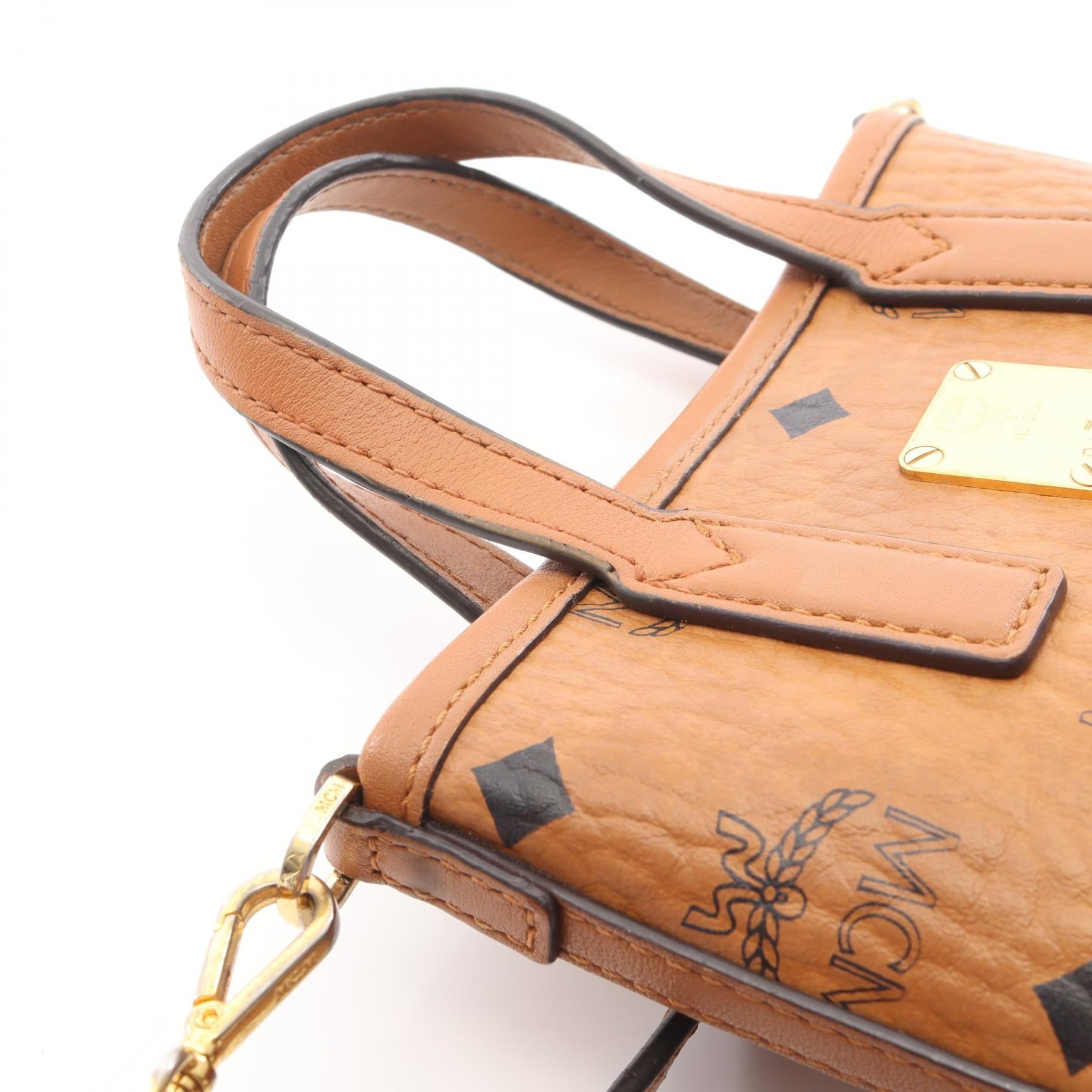 ヴィセトス ハンドバッグ PVC レザー ライトブラウン 2WAY エムシーエム バッグ MCM