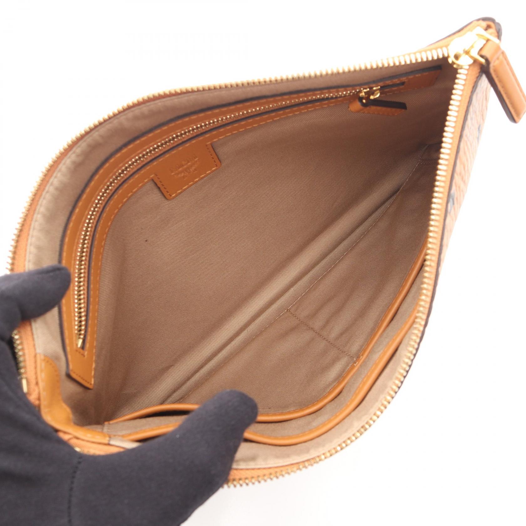 ヴィセトス クラッチバッグ PVC レザー ライトブラウン エムシーエム バッグ MCM