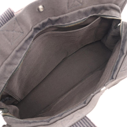 エールラインMM ハンドバッグ トートバッグ ナイロンキャンバス ダークグレー シルバー金具 エルメス バッグ HERMES