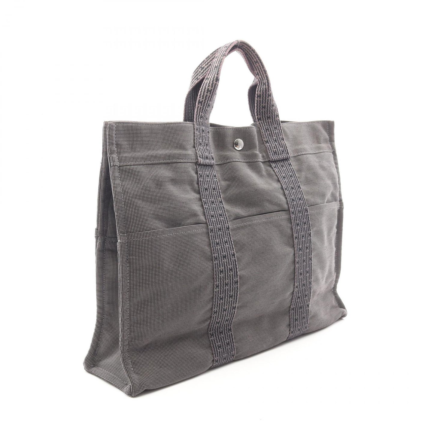 エールラインMM ハンドバッグ トートバッグ ナイロンキャンバス ダークグレー シルバー金具 エルメス バッグ HERMES