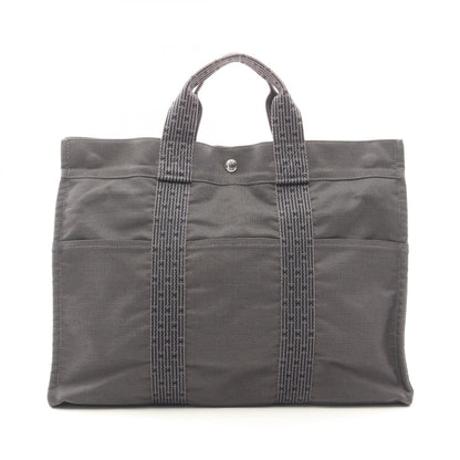 エールラインMM ハンドバッグ トートバッグ ナイロンキャンバス ダークグレー シルバー金具 エルメス バッグ HERMES