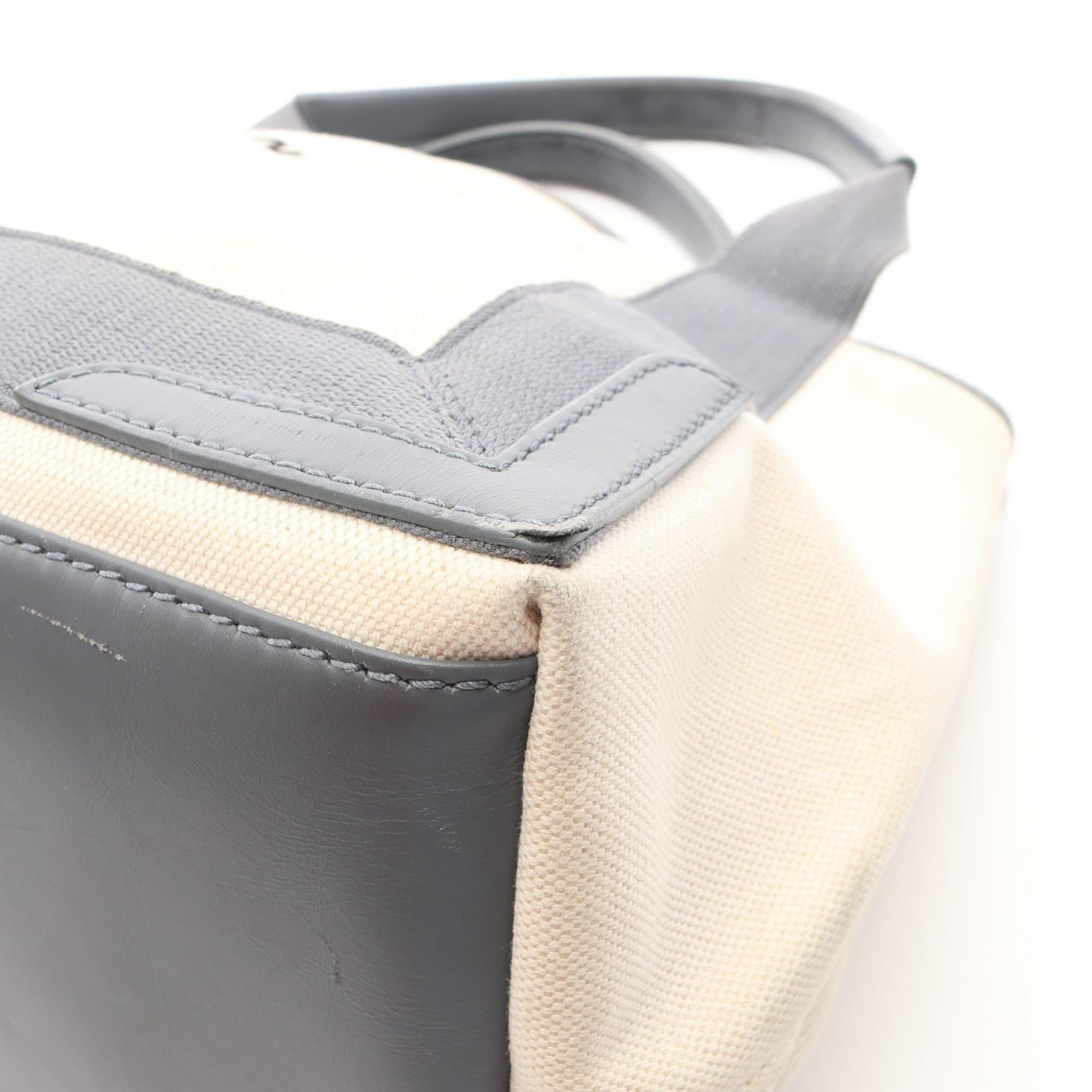 NAVY CABAS S ネイビーカバ ハンドバッグ トートバッグ キャンバス レザー オフホワイト グレー バレンシアガ バッグ BALENCIAGA