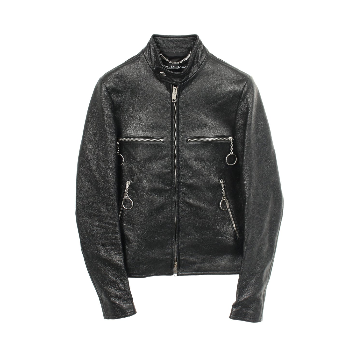 シングル ライダースジャケット レザー ブラック バレンシアガ アウター BALENCIAGA