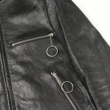 シングル ライダースジャケット レザー ブラック バレンシアガ アウター BALENCIAGA