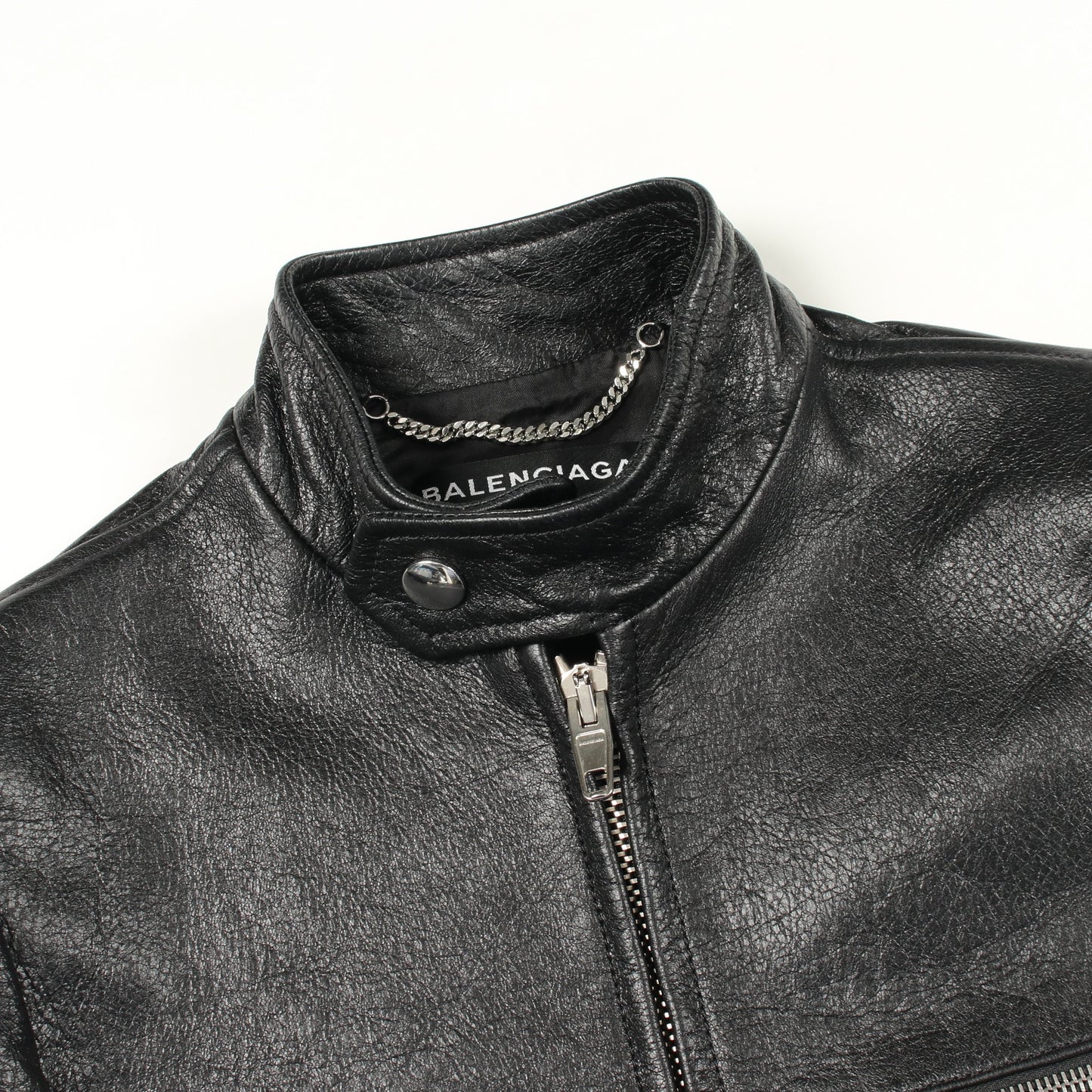 シングル ライダースジャケット レザー ブラック バレンシアガ アウター BALENCIAGA