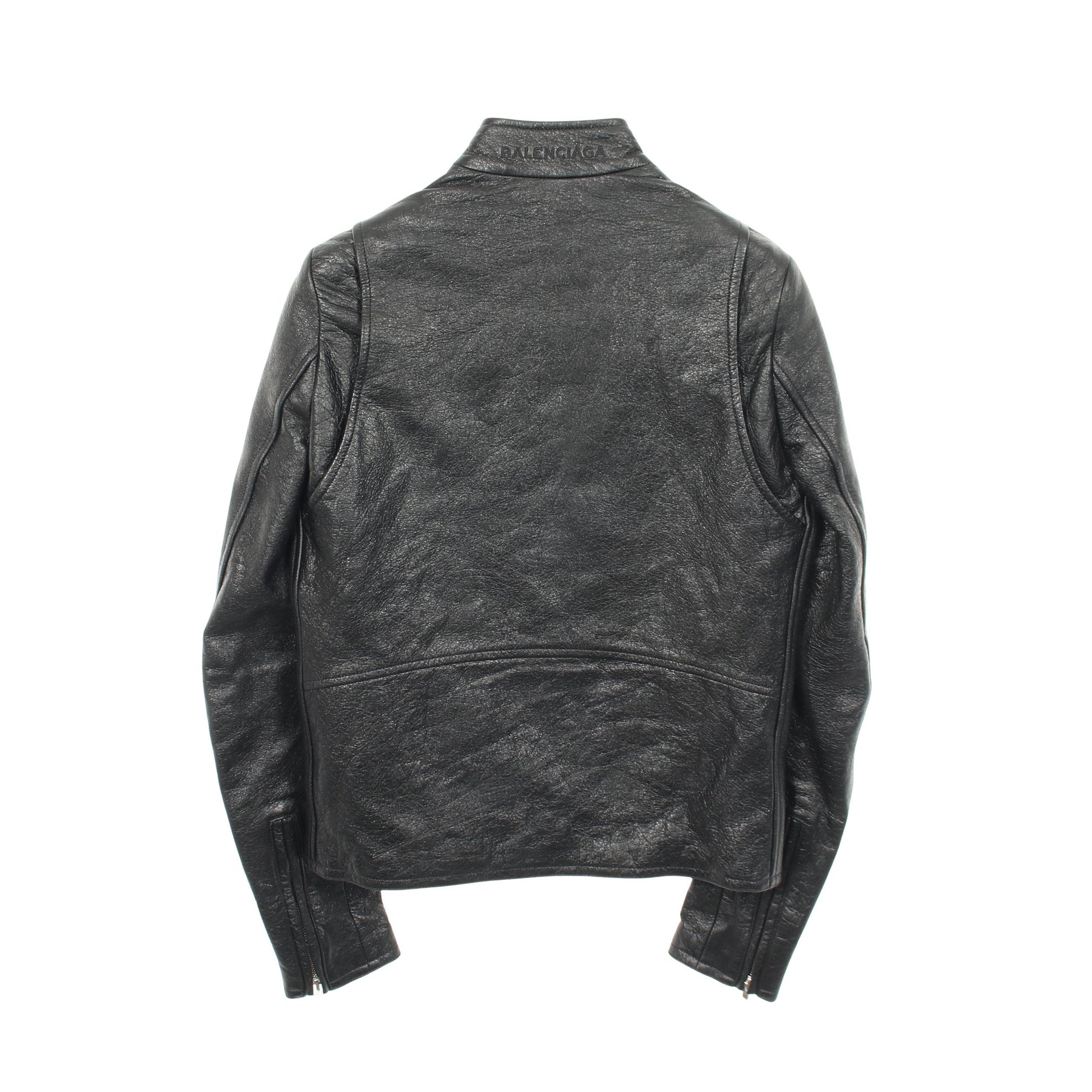 シングル ライダースジャケット レザー ブラック バレンシアガ アウター BALENCIAGA
