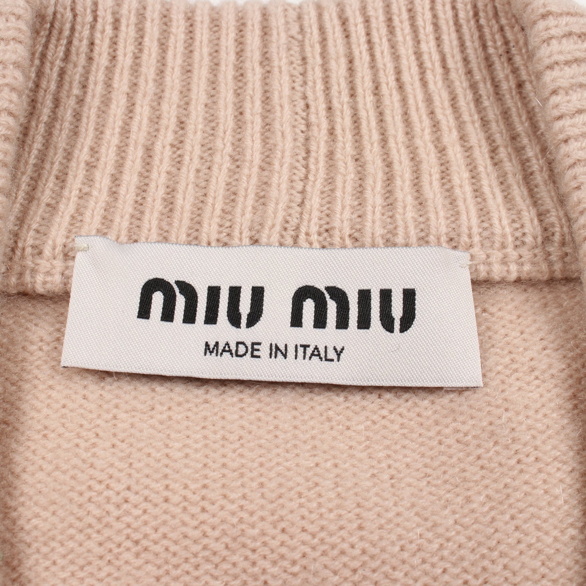 カーディガン カシミヤ ピンクベージュ ビジュー ミュウミュウ トップス miu miu