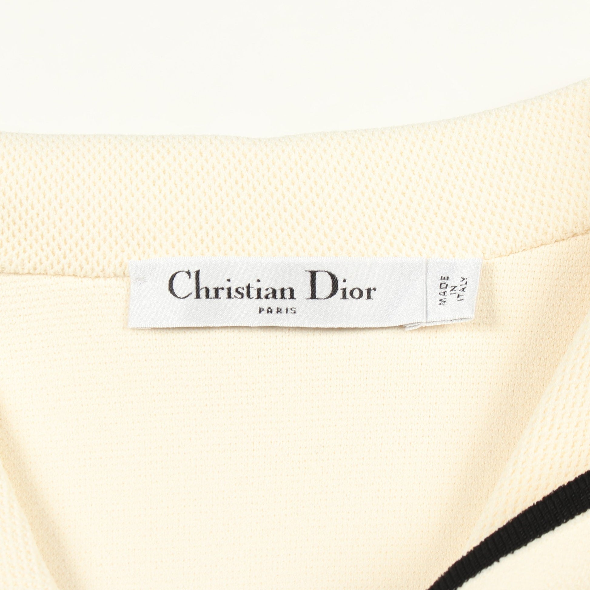 セーラーカラー ショートスリーブ ジャケット レーヨン オフホワイト ブラック クリスチャンディオール アウター Christian Dior