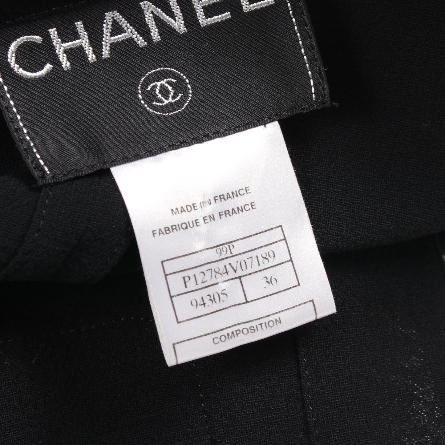 ココマークボタン ノーカラージャケット スカート セットアップ ウール ブラック シャネル スーツ CHANEL