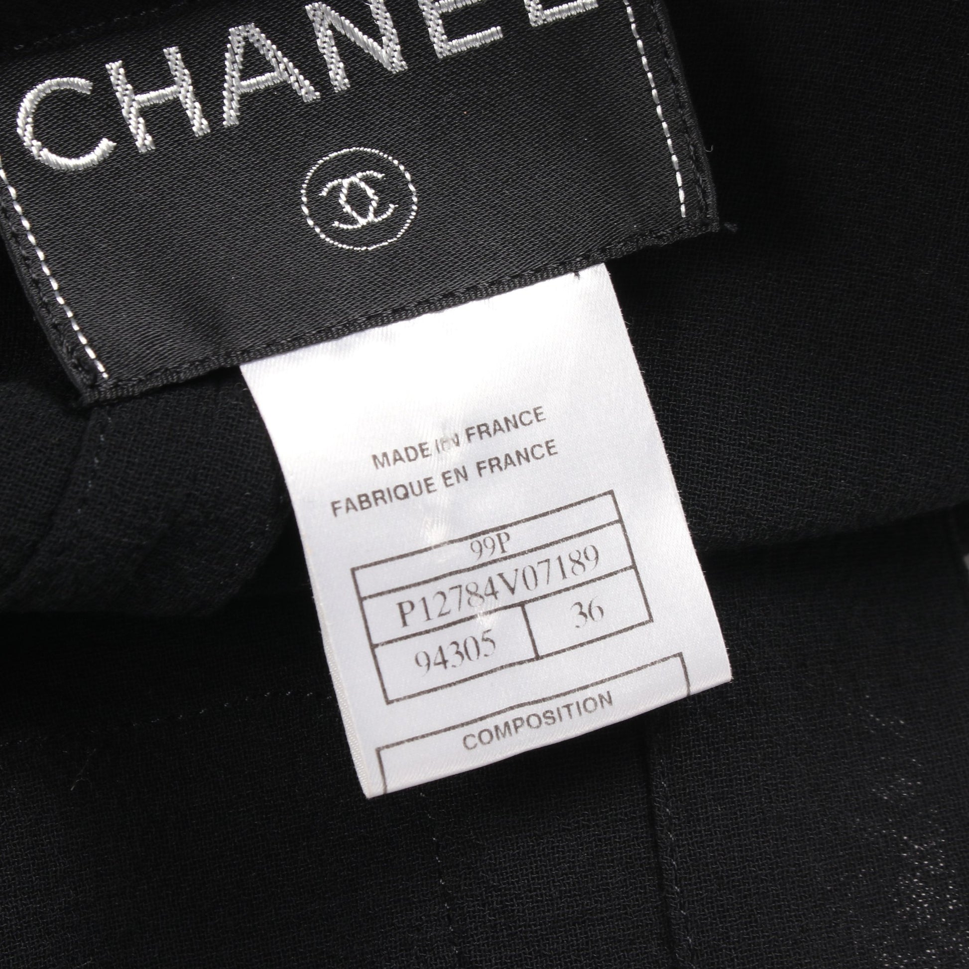 ココマークボタン ノーカラージャケット スカート セットアップ ウール ブラック シャネル スーツ CHANEL