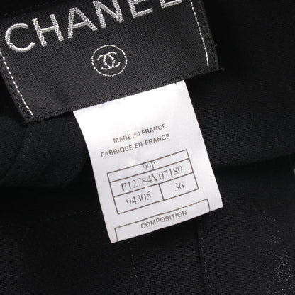 ココマークボタン ノーカラージャケット スカート セットアップ ウール ブラック シャネル スーツ CHANEL