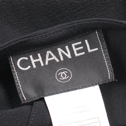 ココマークボタン ノーカラージャケット スカート セットアップ ウール ブラック シャネル スーツ CHANEL