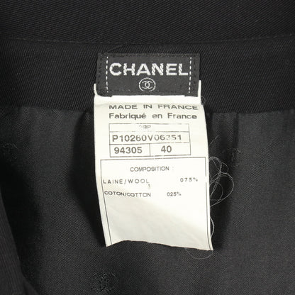 ロゴボタン ステンカラーコート ウール ブラック 98P シャネル アウター CHANEL
