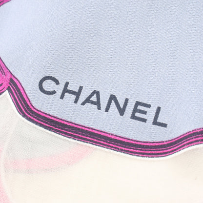 ココマーク カメリア ストール ビスコース シルク ホワイト ブルーグレー ピンクパープル シャネル 財布・小物 CHANEL