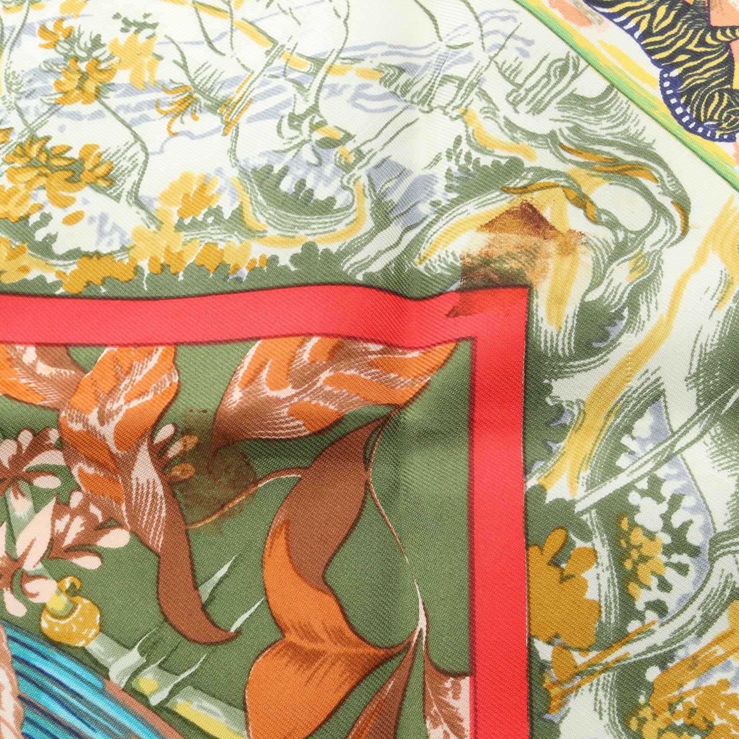 カレ90 TROPIQUES スカーフ シルク ブラウン マルチカラー エルメス 財布・小物 HERMES