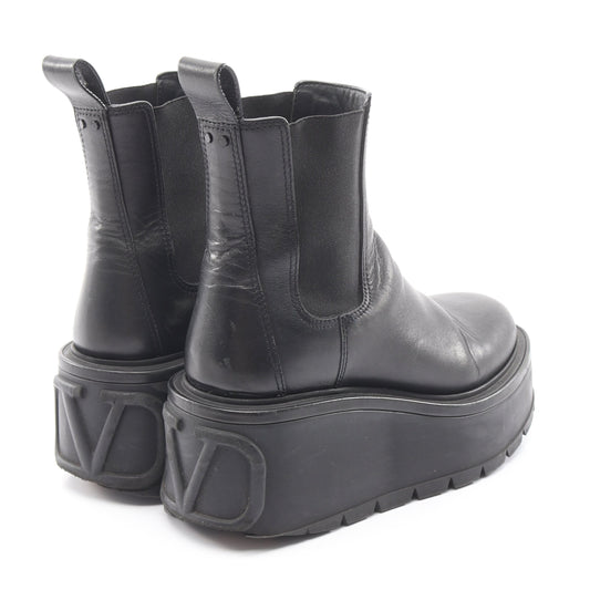 Vロゴ ブーツ レザー ブラック ヴァレンティノガラヴァーニ