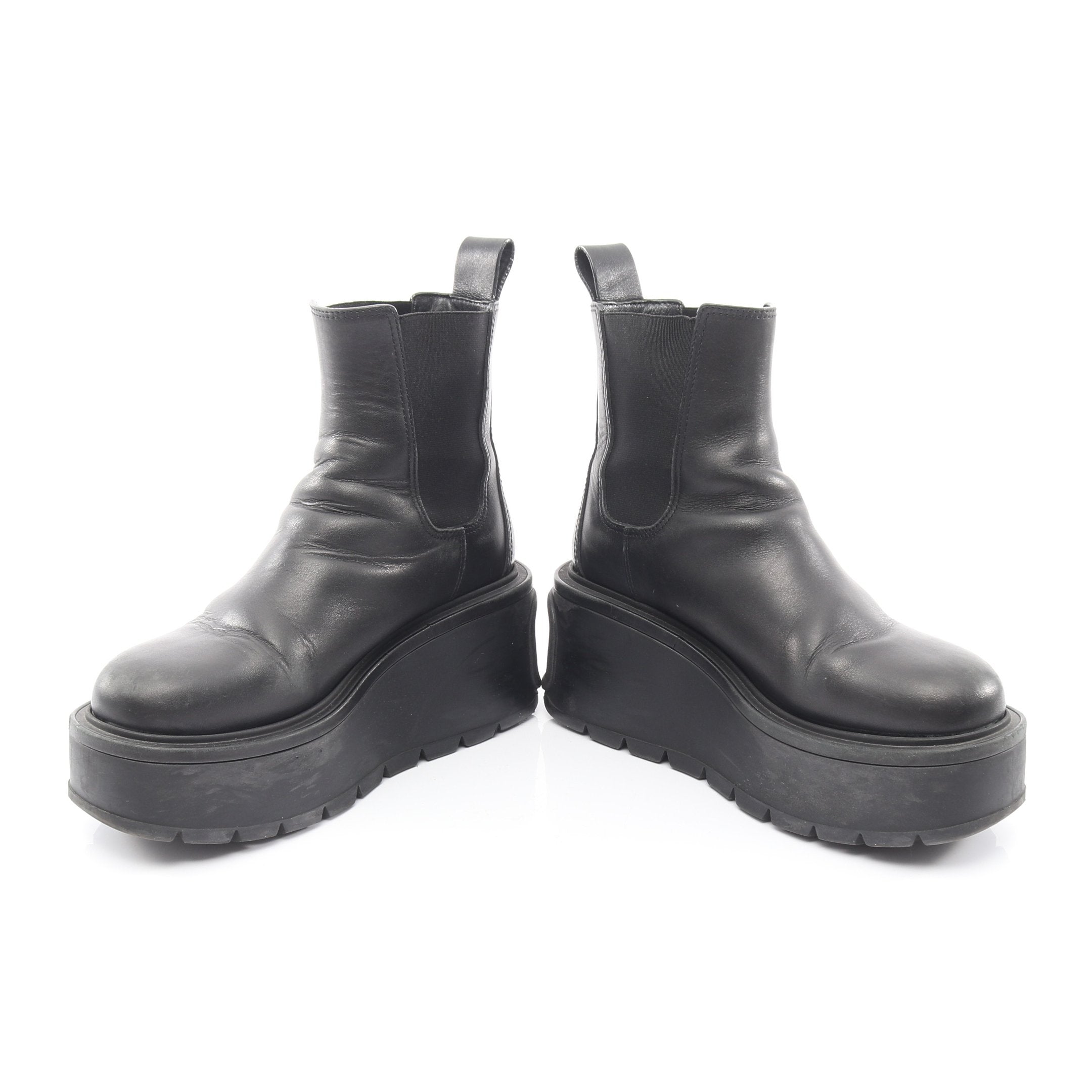 VALENTINO 厚底 サイドゴアブーツ Vロゴ 361/2 Vロゴ ブーツ レザー ブラック ヴァレンティノガラヴァーニ – RECLO