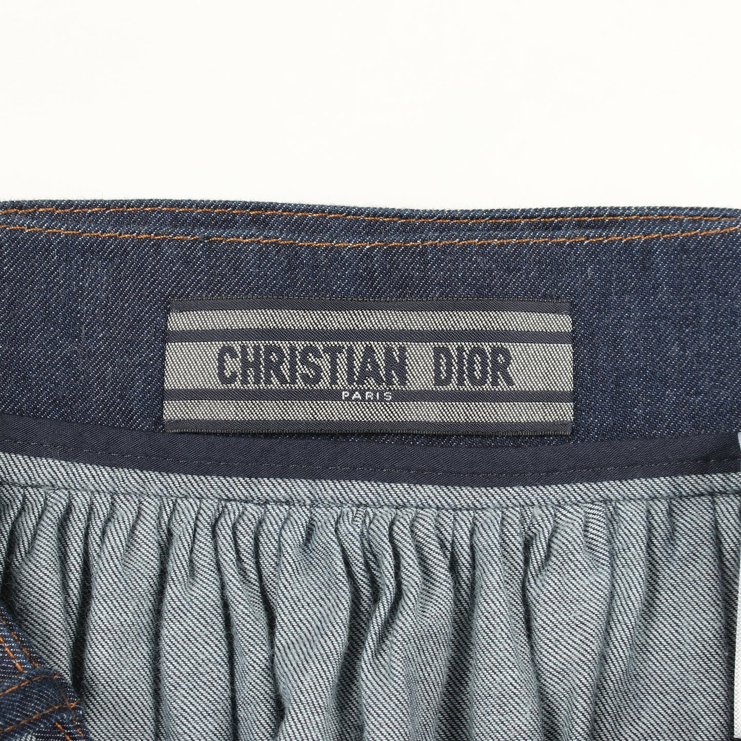 ロゴベルトデニム スカート コットン インディゴブルー クリスチャンディオール ボトムス Christian Dior