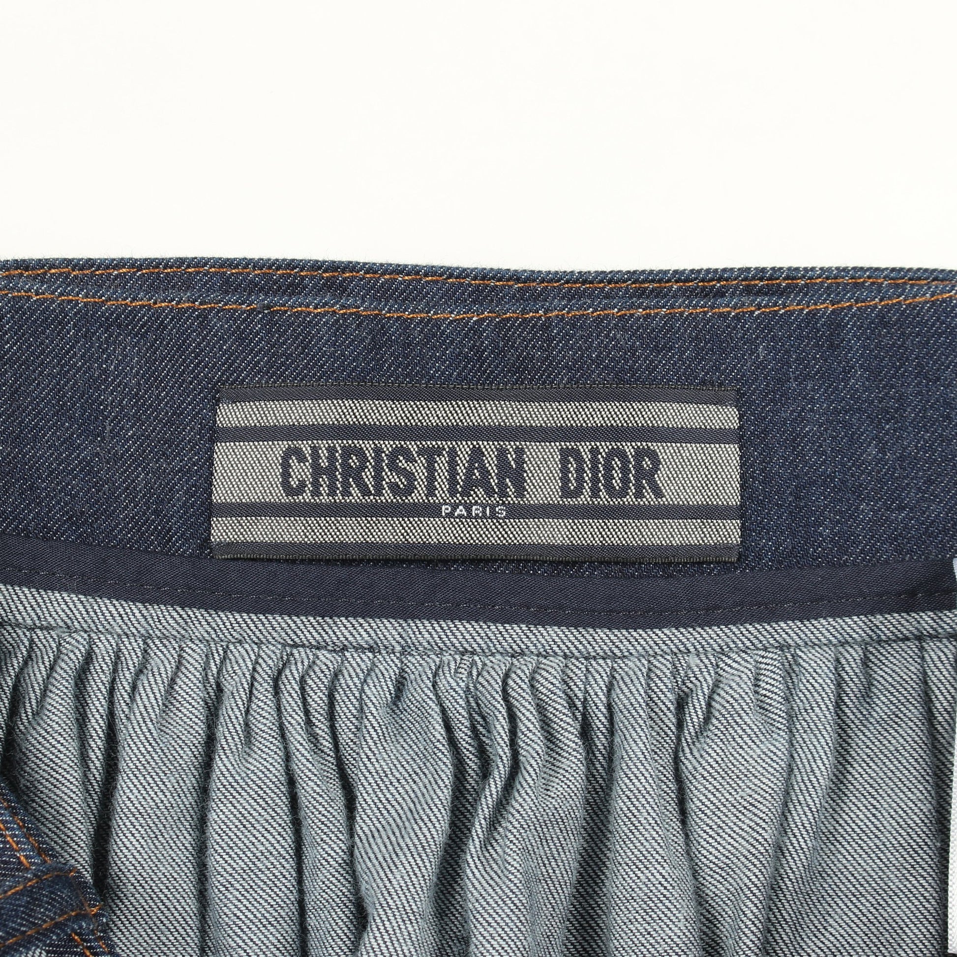 ロゴベルトデニム スカート コットン インディゴブルー クリスチャンディオール ボトムス Christian Dior