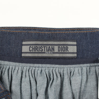 ロゴベルトデニム スカート コットン インディゴブルー クリスチャンディオール ボトムス Christian Dior