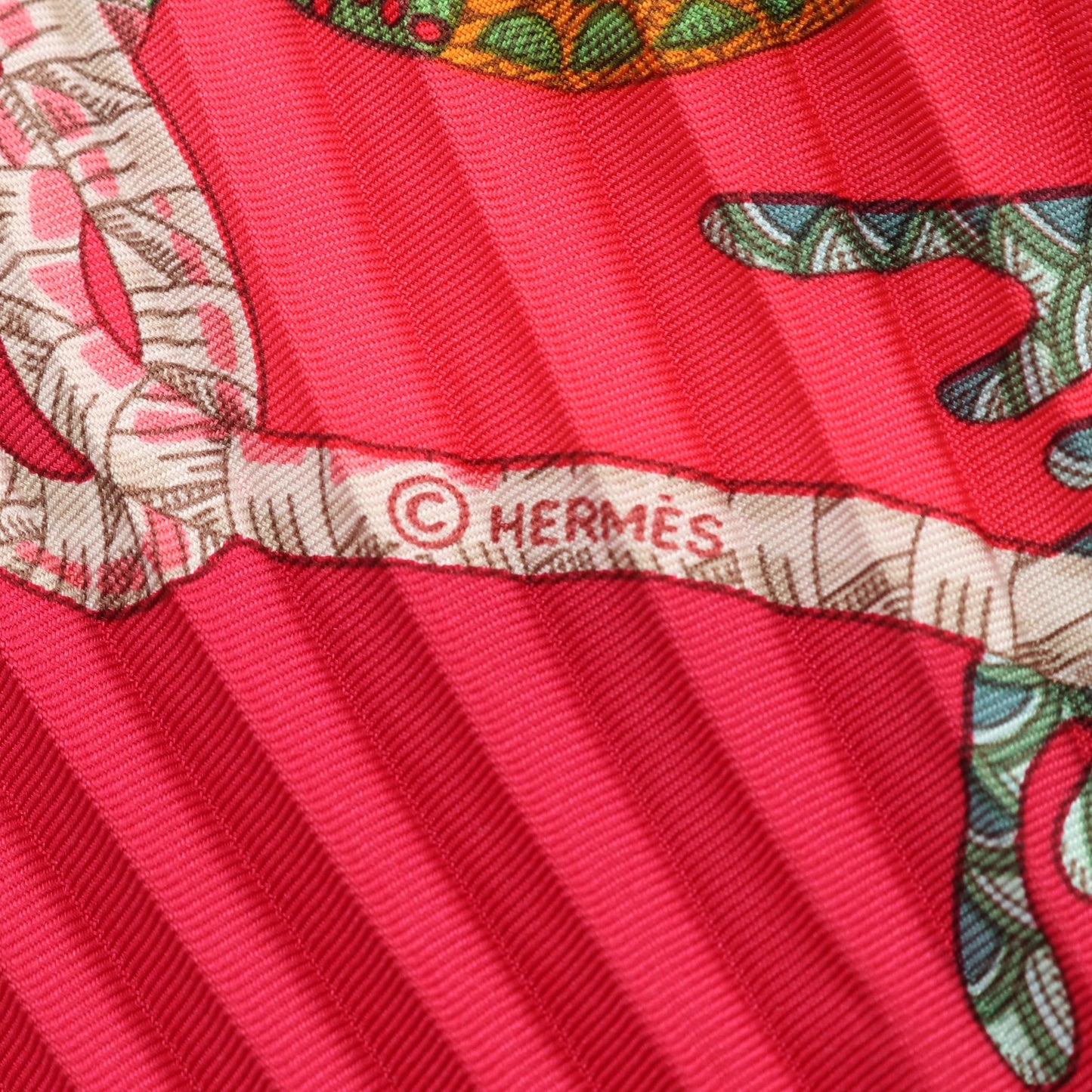 カレプリセ Grands Fonds プリーツ スカーフ シルク ピンクパープル マルチカラー エルメス 財布・小物 HERMES