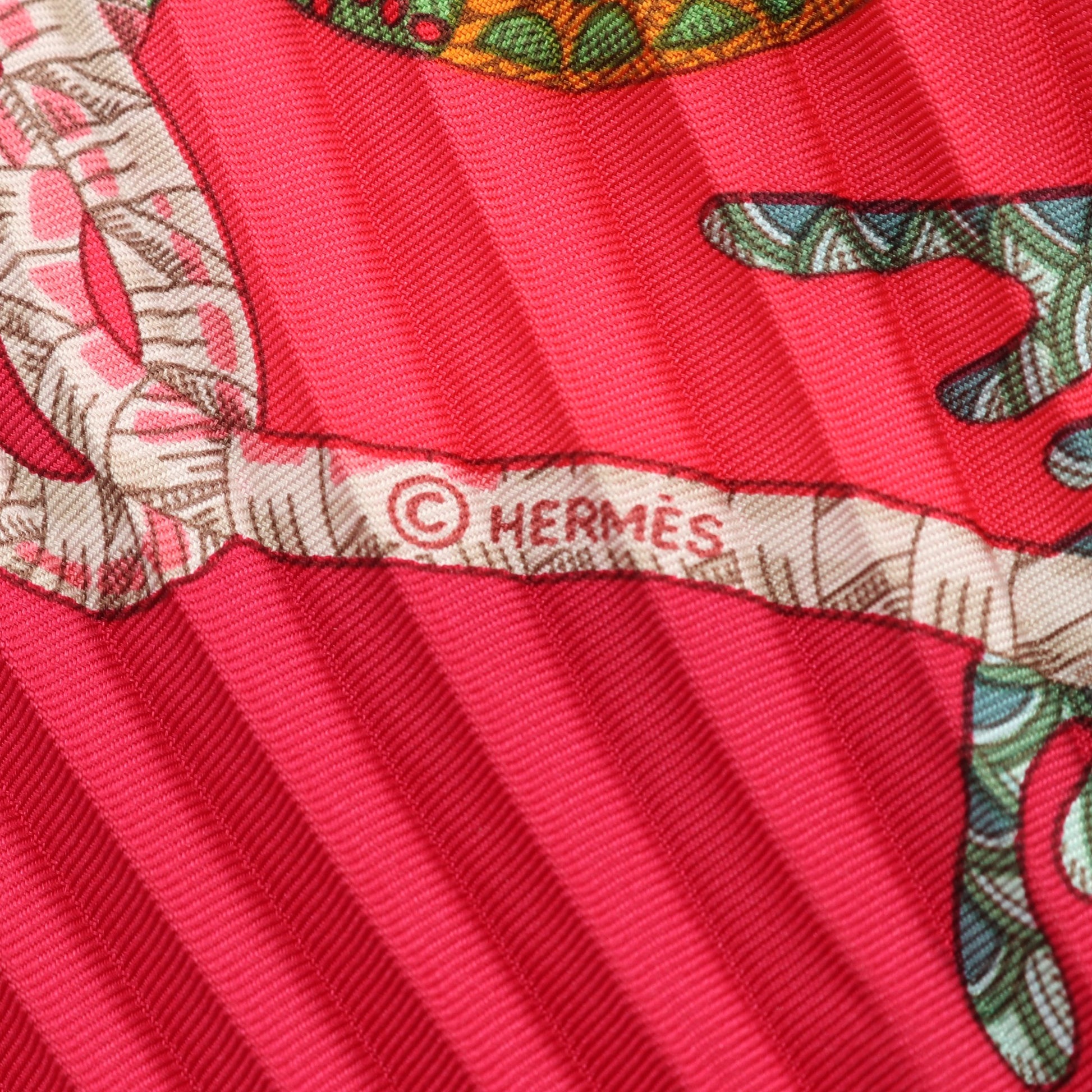 カレプリセ Grands Fonds プリーツ スカーフ シルク ピンクパープル マルチカラー エルメス 財布・小物 HERMES